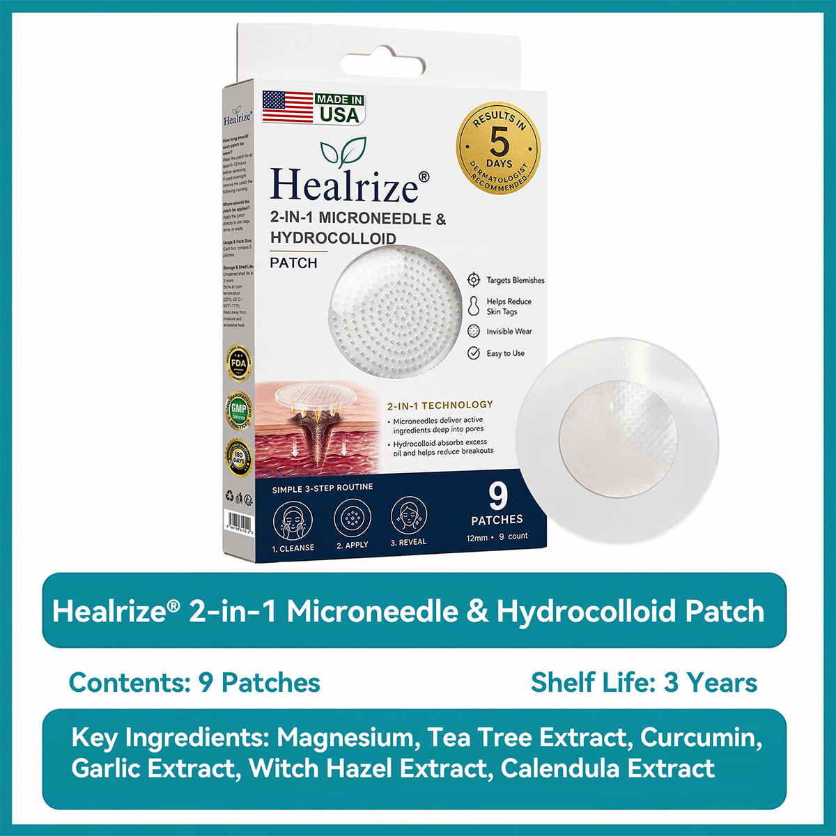 ๐บ๐ธโ
๐๐๐๐๐ฟ๐ถ๐ฏ๐ยฎ2-in-1 Microneedle & Hydrocolloid Patch๐ฅ| Removes Raised Moles, Acne, Flat Warts & Skin Tags | Helps Improve Wrinkles, Scars & Blemishes | Invisible Patches for Face & Body