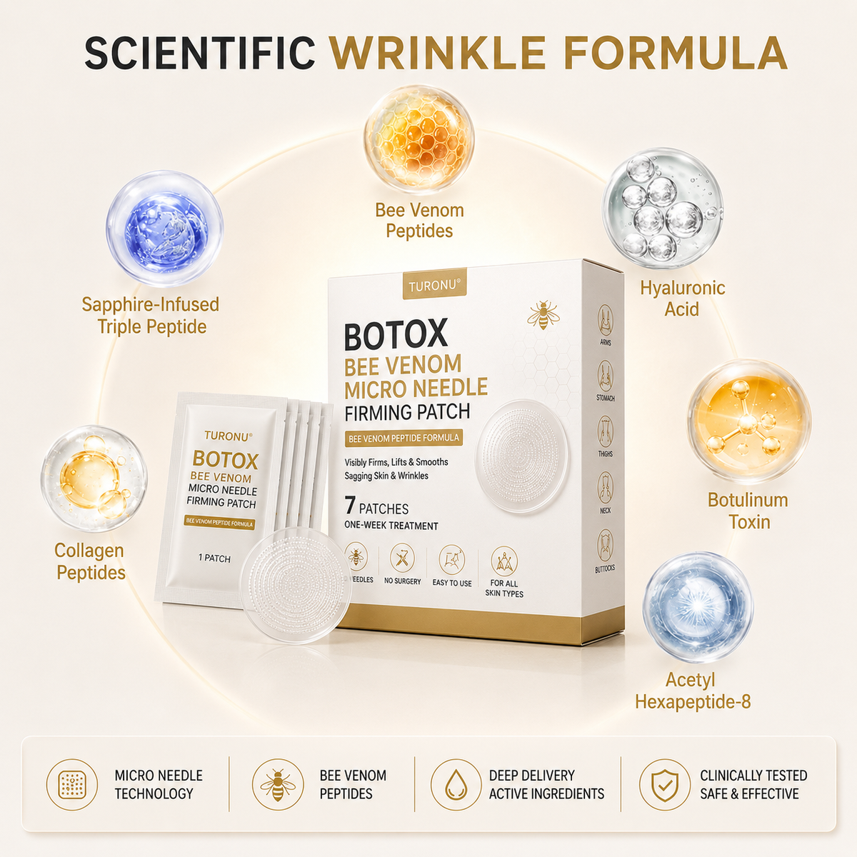🔥 80%OFF — FINAL 3 HOURS🔥Turonu® Botox Bee Venom Microneedle Firming Patch (Bat Wings,Stretch Marks,Wrinkles & Cellulite — Just 10 Minutes a Day,Visible Results in 7 Days.)