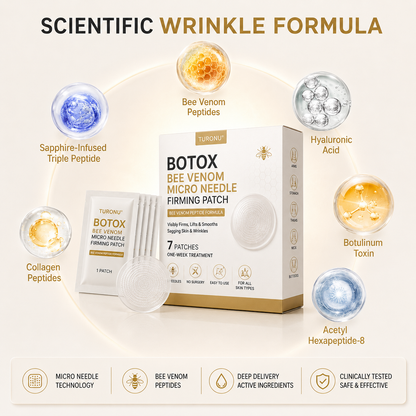 🔥 80%OFF — FINAL 3 HOURS🔥Turonu® Botox Bee Venom Microneedle Firming Patch (Bat Wings,Stretch Marks,Wrinkles & Cellulite — Just 10 Minutes a Day,Visible Results in 7 Days.)