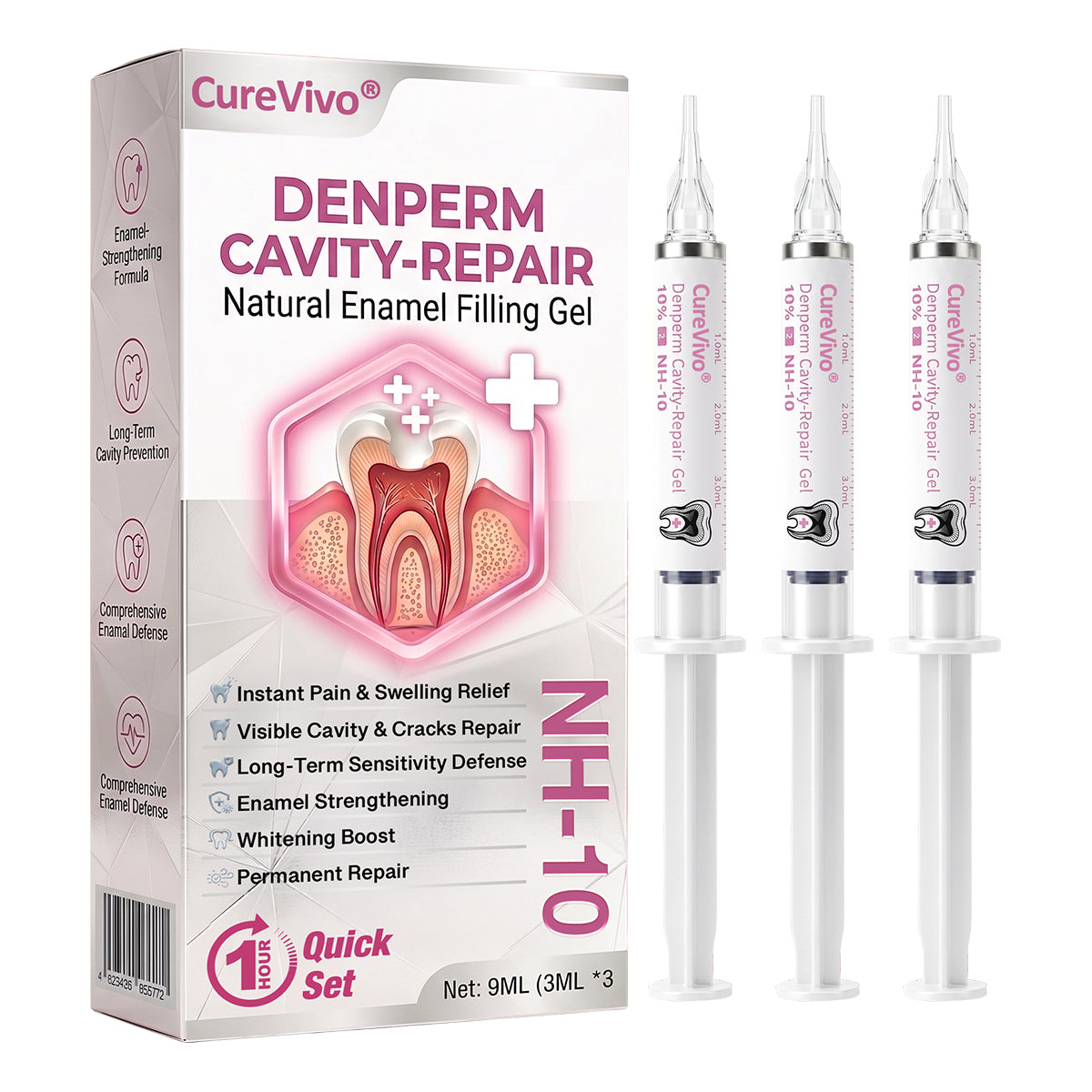 🇺🇸🦷👩‍⚕️CureViVo® DenPerm Cavity-Repair Natural Enamel Filling Gel👍