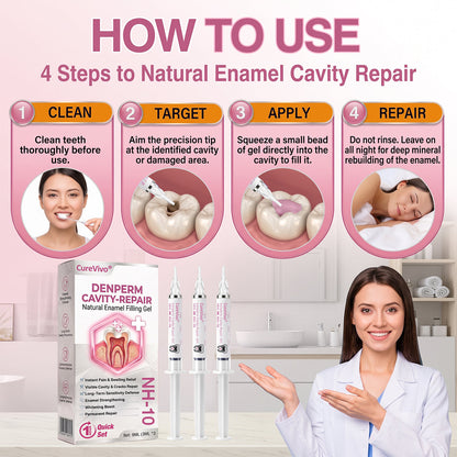 🇺🇸🦷👩‍⚕️CureViVo® DenPerm Cavity-Repair Natural Enamel Filling Gel👍