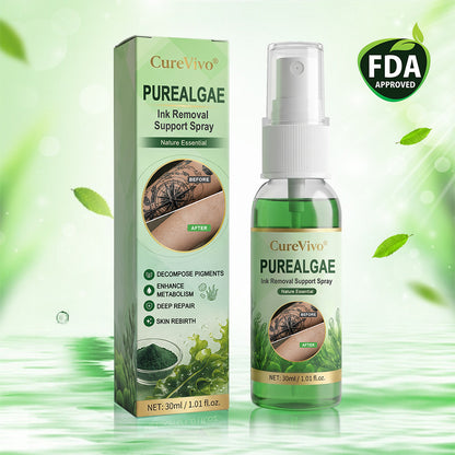 CureVivo® PureAlgae Ink Removal Support Spray 🌿 — Say Goodbye to Old Tattoo Pigment 💚, Fade Stubborn Ink ✨, Repair & Smooth Treated Skin 💧, Non-Laser ✅, Try It Now! 🔥