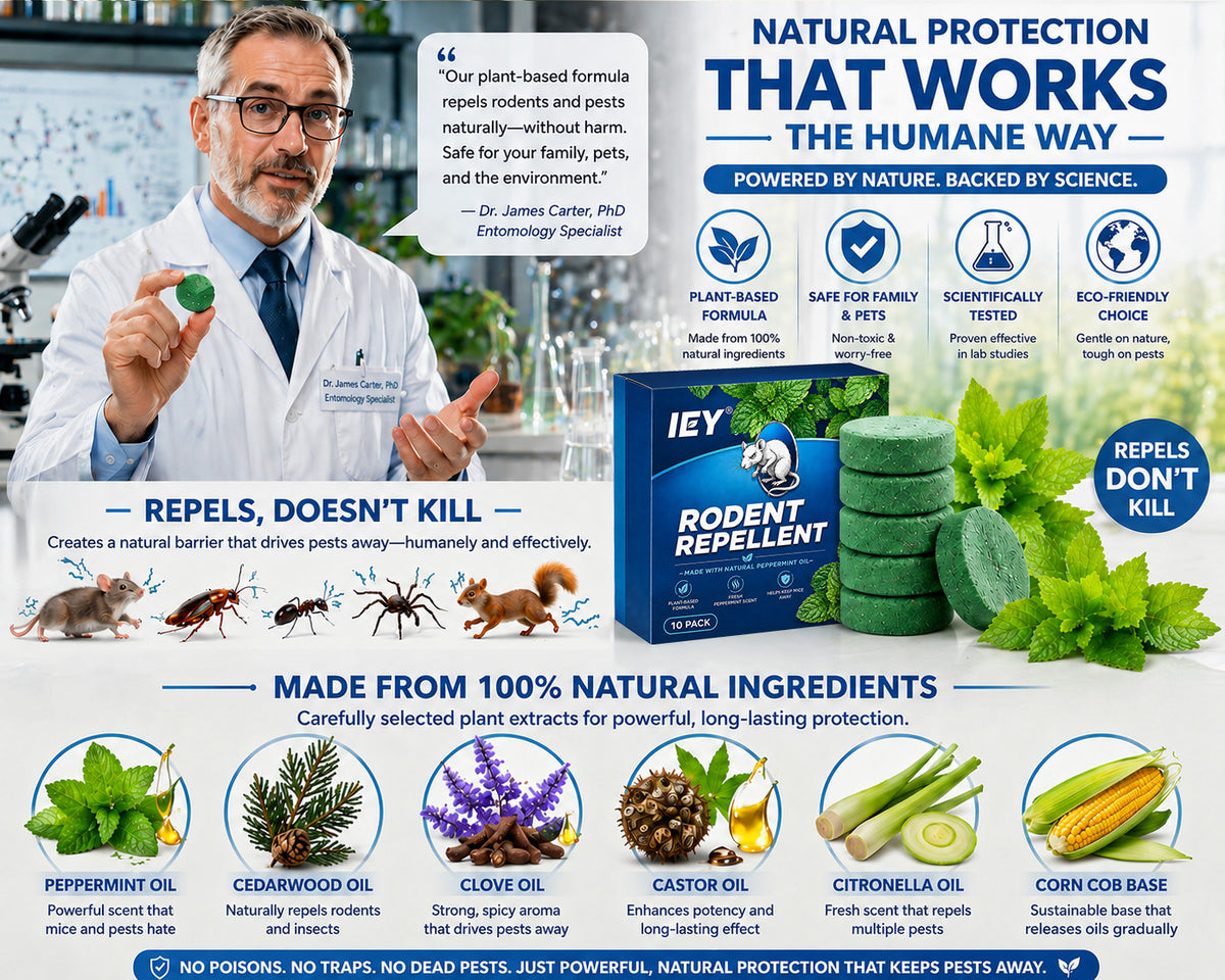 💥LAST DAY SALE 50%OFF💥🟢 Natural Peppermint Rodent Repellent Tablets – 10 Pack