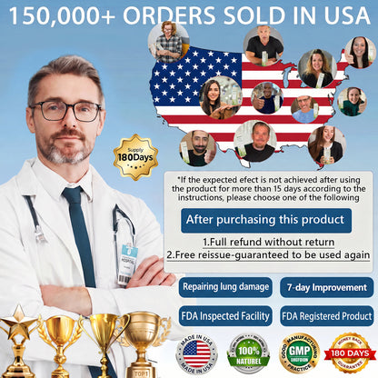 🇺🇸𝙏𝙧𝙪𝙨𝙩𝙚𝙙 𝑼.𝑺. 𝙎𝙩𝙖𝙣𝙙𝙖𝙧𝙙 🦚 | Healrize® 𝐁𝐨𝐭𝐚𝐧𝐢𝐜𝐚𝐥 𝐌𝐮𝐥𝐥𝐞𝐢𝐧 𝐋𝐮𝐧𝐠 𝐂𝐥𝐞𝐚𝐧𝐬𝐞 𝐃𝐢𝐟𝐟𝐮𝐬𝐞𝐫🔥(👨‍⚕️Cough, Pharyngitis, shortness of breath, sputum, stuffy nose, bronchitis, bronchitis, allergy symptoms, lung discomfort)