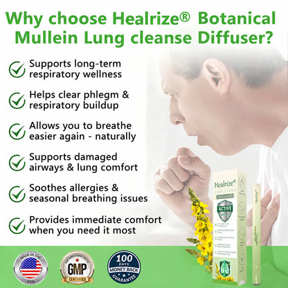 🇺🇸𝙏𝙧𝙪𝙨𝙩𝙚𝙙 𝑼.𝑺. 𝙎𝙩𝙖𝙣𝙙𝙖𝙧𝙙 🦚 | Healrize® 𝐁𝐨𝐭𝐚𝐧𝐢𝐜𝐚𝐥 𝐌𝐮𝐥𝐥𝐞𝐢𝐧 𝐋𝐮𝐧𝐠 𝐂𝐥𝐞𝐚𝐧𝐬𝐞 𝐃𝐢𝐟𝐟𝐮𝐬𝐞𝐫🔥(👨‍⚕️Cough, Pharyngitis, shortness of breath, sputum, stuffy nose, bronchitis, bronchitis, allergy symptoms, lung discomfort)