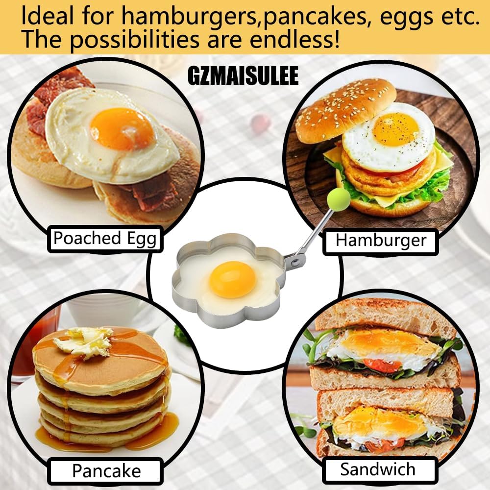 🔥🔥5-Piece Stainless Steel Fried Egg Mold Set — Suitable for Frying and Cooking✨✨
