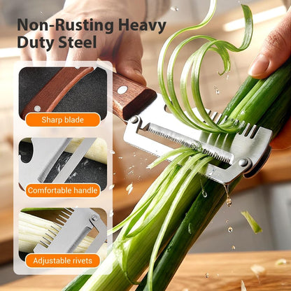 Enjoy 30% OFF for adding the second one | 🧡SVOZK®-3-in-1 Vegetable Peeler with Wooden Handle