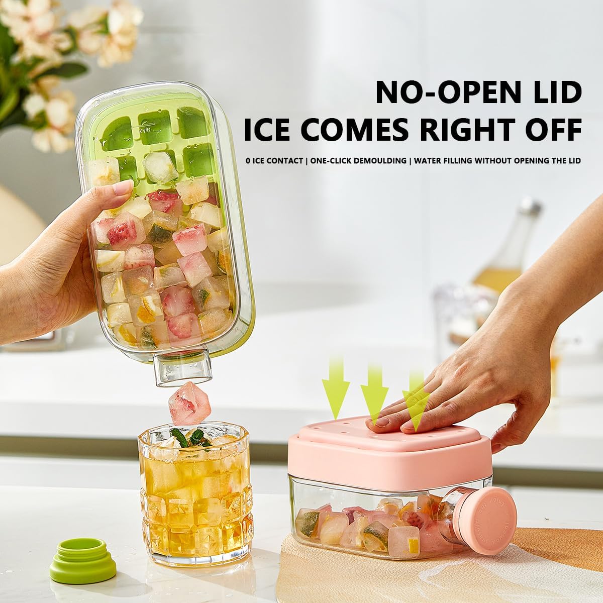 🔥BVJ®2-in-1 Contactless Ice Cube Tray & Water Bottle🧊