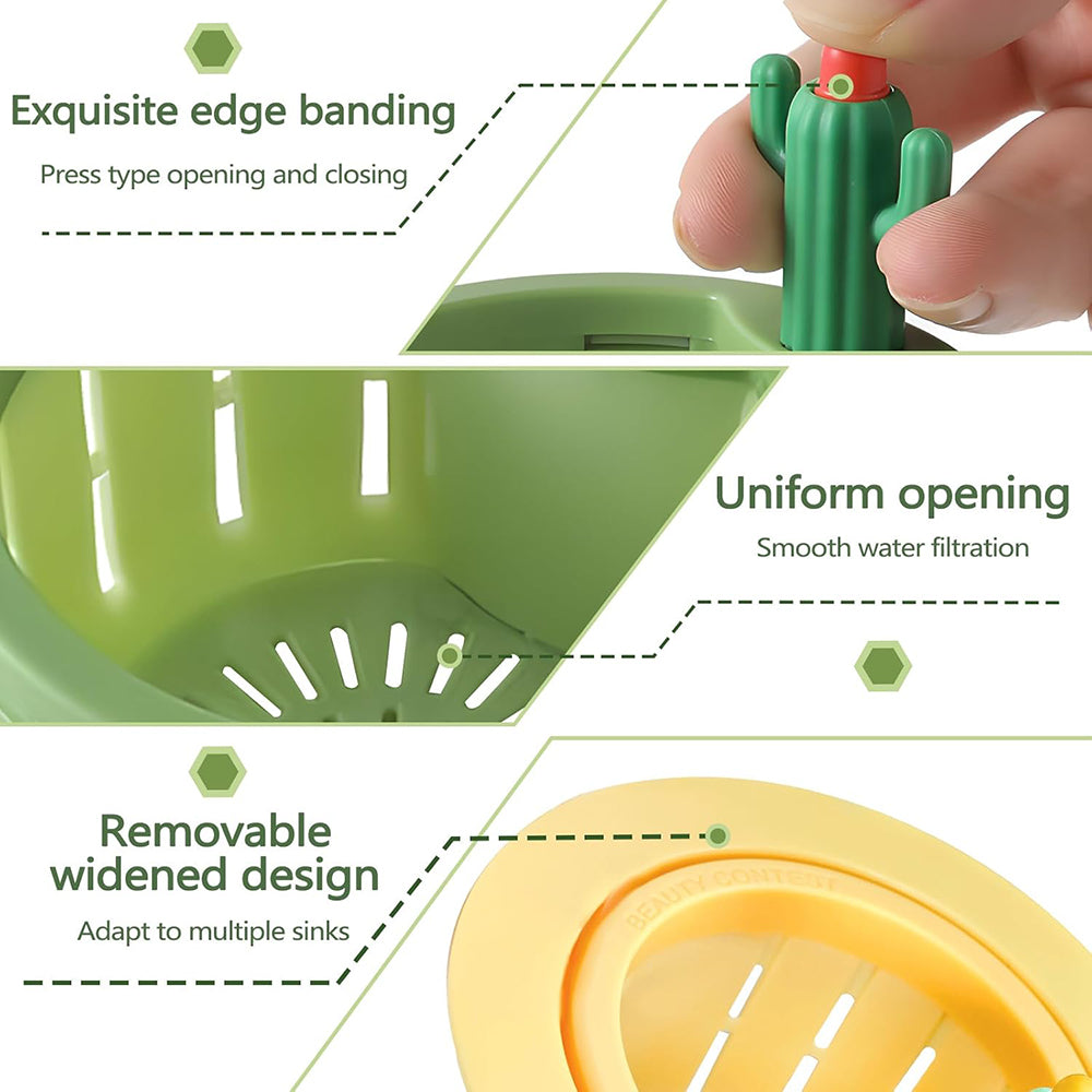 🔥🔥HEATWOLF® Cactus-Shaped Kitchen Sink Drain Strainer ✨Features a widened rim design that perfectly fits 99% of sinks, ensuring a stable, wobble-free fit🎁🎁