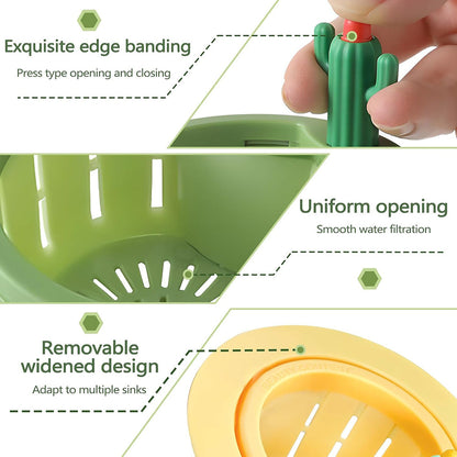 🔥🔥HEATWOLF® Cactus-Shaped Kitchen Sink Drain Strainer ✨Features a widened rim design that perfectly fits 99% of sinks, ensuring a stable, wobble-free fit🎁🎁