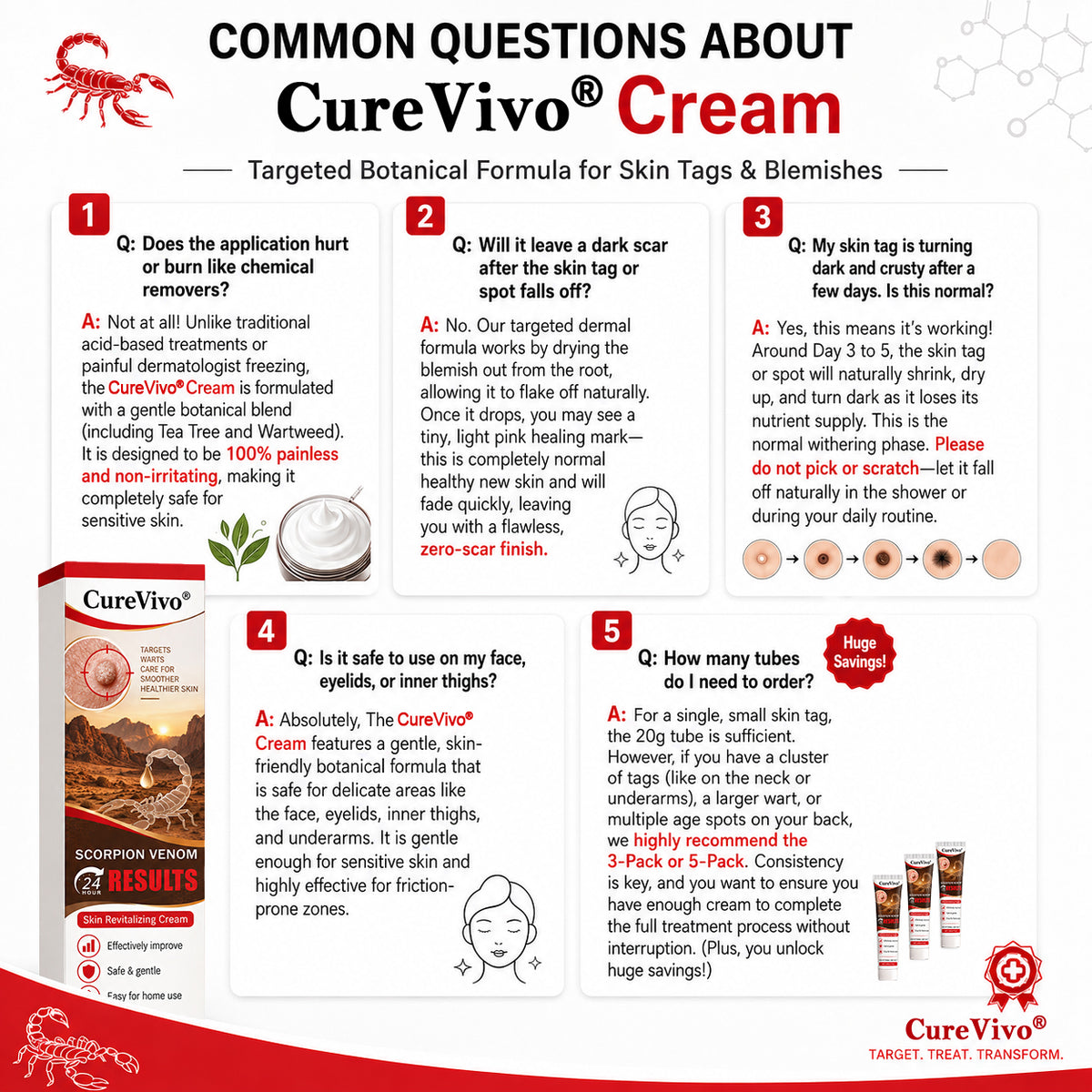 𝐎𝐟𝐟𝐢𝐜𝐢𝐚𝐥 𝐁𝐫𝐚𝐧𝐝 𝐒𝐭𝐨𝐫𝐞 |👨‍⚕️🔥𝗖𝘂𝗿𝗲𝗩𝗶𝘃𝗼® Scorpion Skin Care Cream | Advanced Skin Smoothing Treatment for Spots & Uneven Skin Appearance