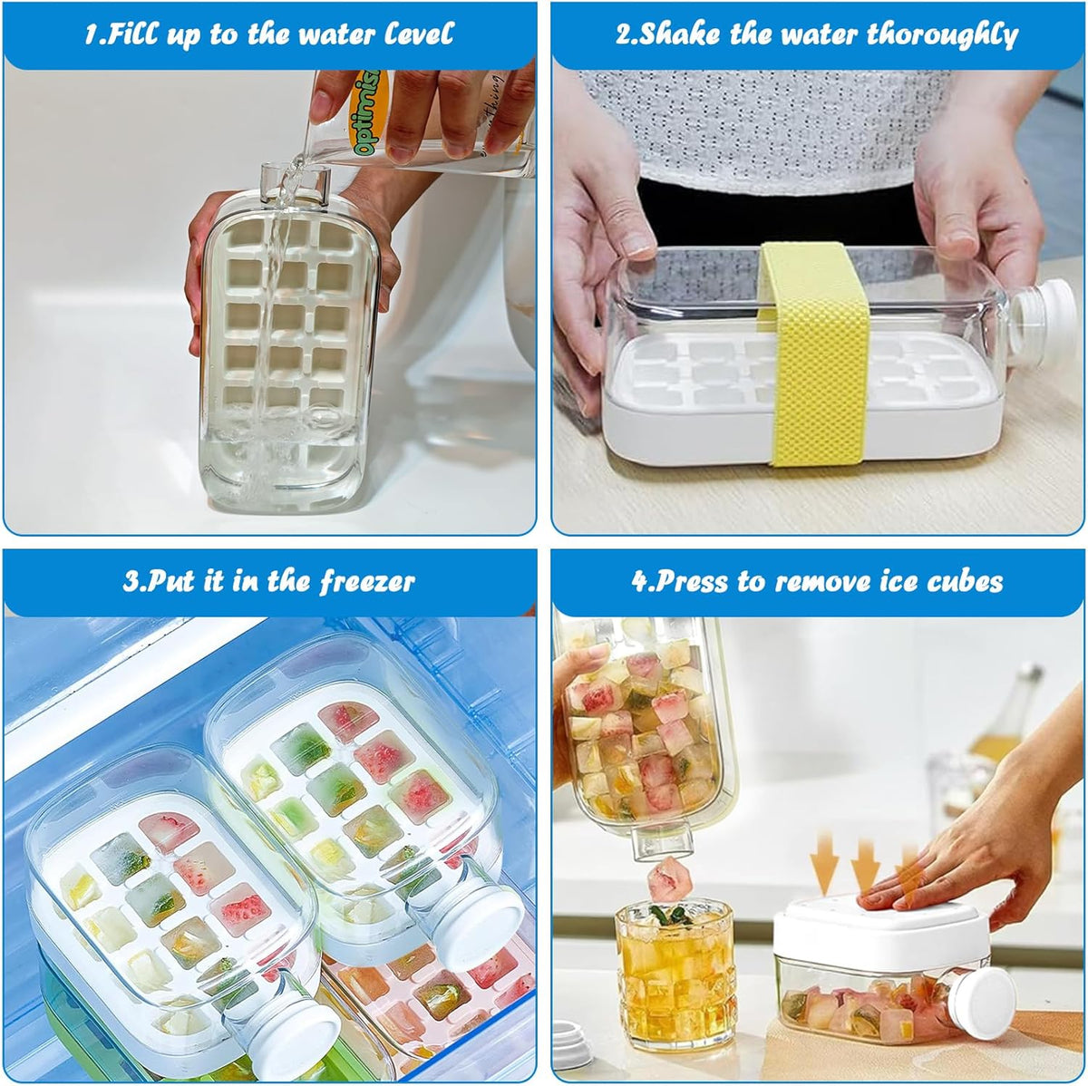 🔥BVJ®2-in-1 Contactless Ice Cube Tray & Water Bottle🧊