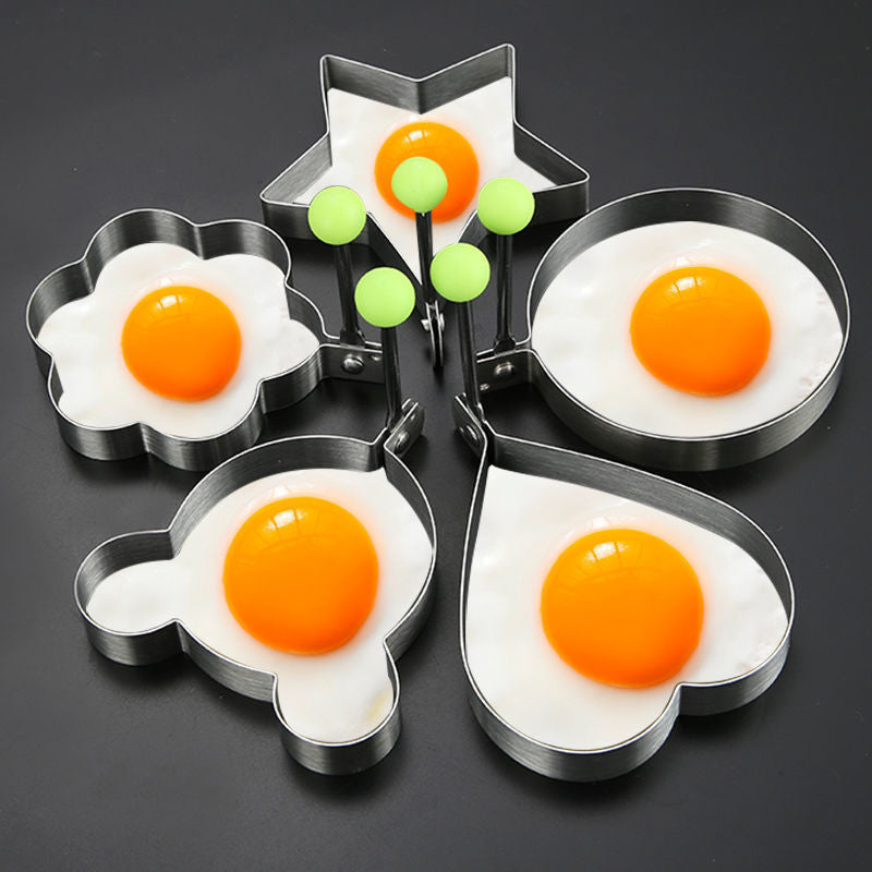 🔥🔥5-Piece Stainless Steel Fried Egg Mold Set — Suitable for Frying and Cooking✨✨
