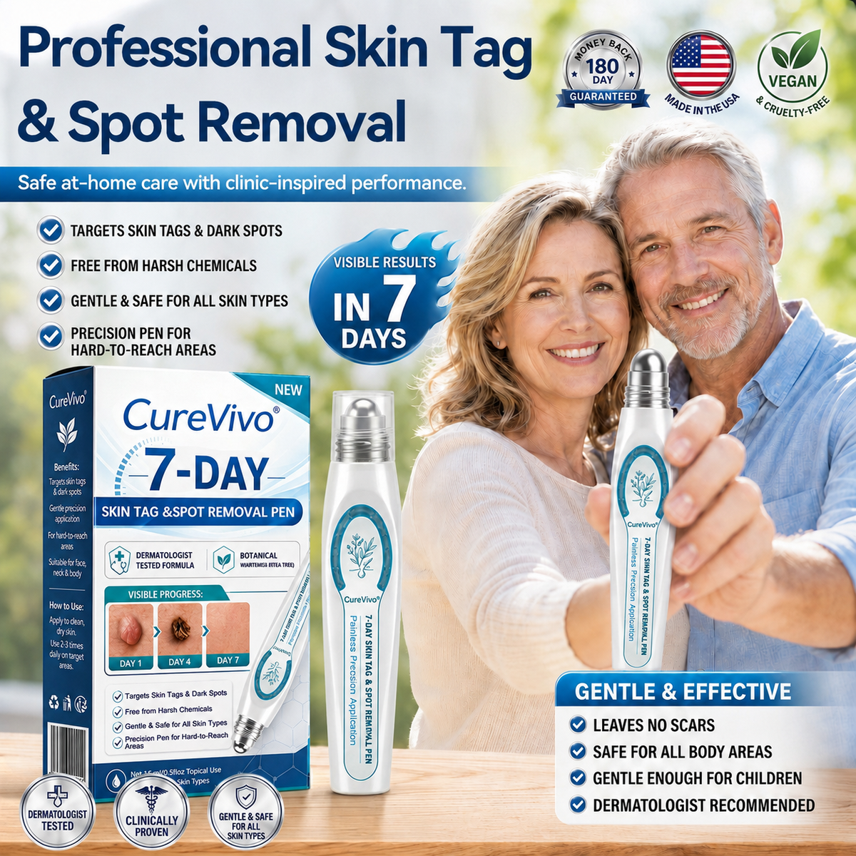 🌸CureVivo® 7-𝐷𝑎𝑦 𝗧𝐚𝐠 & 𝗦𝗽𝐨𝐭 𝐄𝐫𝒂𝒔𝒆𝒓✅🎉(Zero Pain, Zero 𝐒𝐜𝐚𝒓𝒔 Rollerball)
