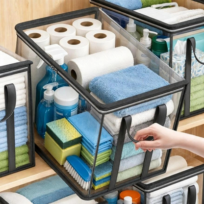🏆LAST DAY BUY 2 GET 1 FREE!!💕HomeVault™🇬🇧 Transparent Storage Bag – Large, Dust & Moisture-Proof with Handle✨Ultimate All-in-One Organizer for Clothes, Toys, Books, Stuffed Animals & Absolutely Everything! 🧸📚👕🧦